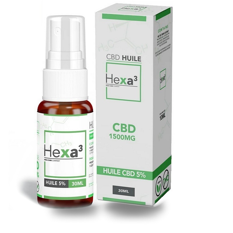 Huile CBD 5% 30ml XXL - MCT - Spray Hexa3 - Hexacube